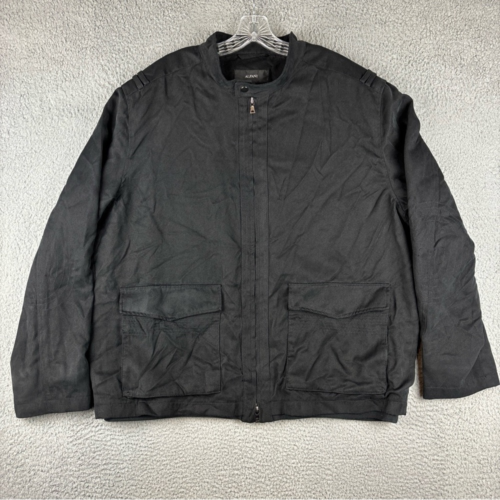 Alfani Bomber Jacket Men's Size‎ XXL Long Sleeve Black Pockets Full Zip